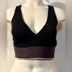 Savage X Fenty Featherweight Knit Top Black Grey MEDIUM